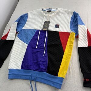 Côte de Nuits color block sweatshirt Quilted Textured Upper Panel Colorful Xl.